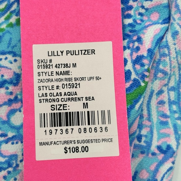 Lilly Pulitzer Zadora High Rise Skort Women's M Las Olas Aqua UPF 50 NWT Blue - Picture 5 of 12